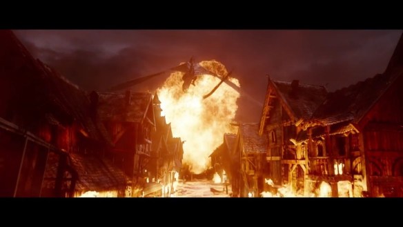 Smaug attacks Laketown