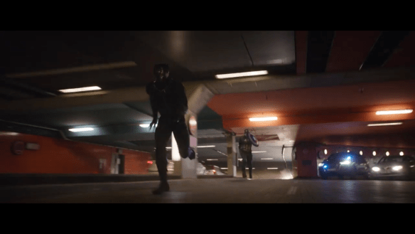 Black Panther chasing The Winter Soldier in Civil War