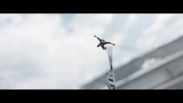 Ant-Man rides Hawkeye's arrow