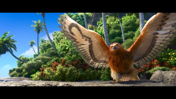 Maui transforms into a bird